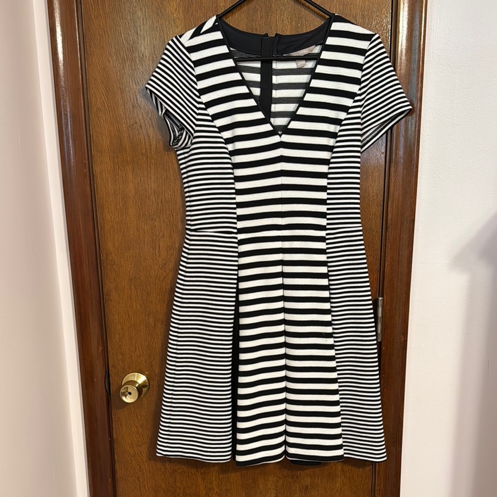 Banana Republic Striped Black and White Dress